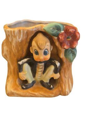 Vintage Pixie Elf Planter Woodland Floral Design